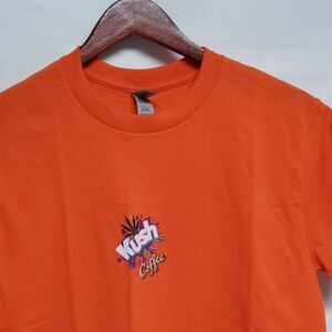 Kush Coffee Graphic Short Sleeve Crewneck T-Shirt Orange Stoned  Unisex Sz Small